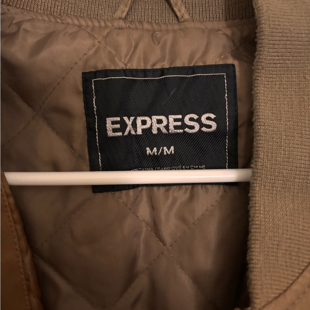 Express Light Brown Quilted Jacket - image 5